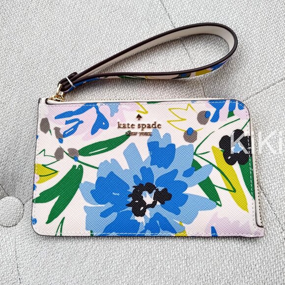 Kate Spade Lucy Floral Small L-Zip Wristlet KK935 - Picture 3 of 8